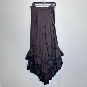 Elegant Brown and Black Layered Skirt